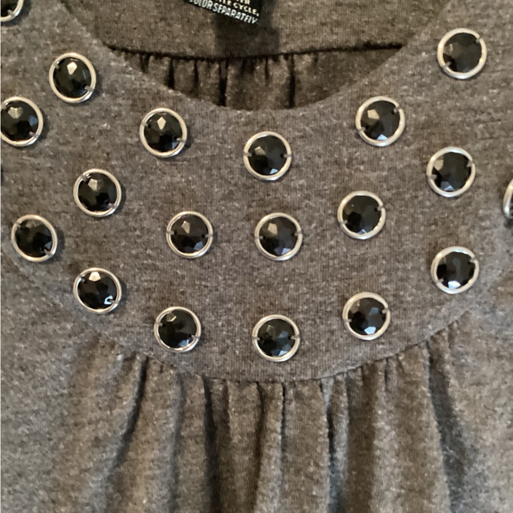 Juniors Y2K Gray Tank with Stud Accents size S-M